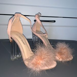 Pink Feather Heels